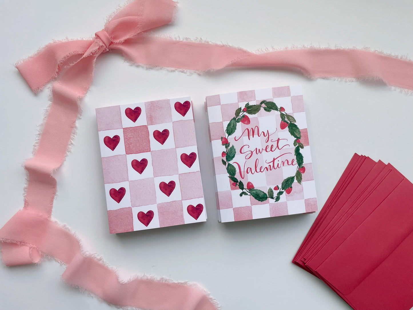Checkered Hearts Valentine’s Card