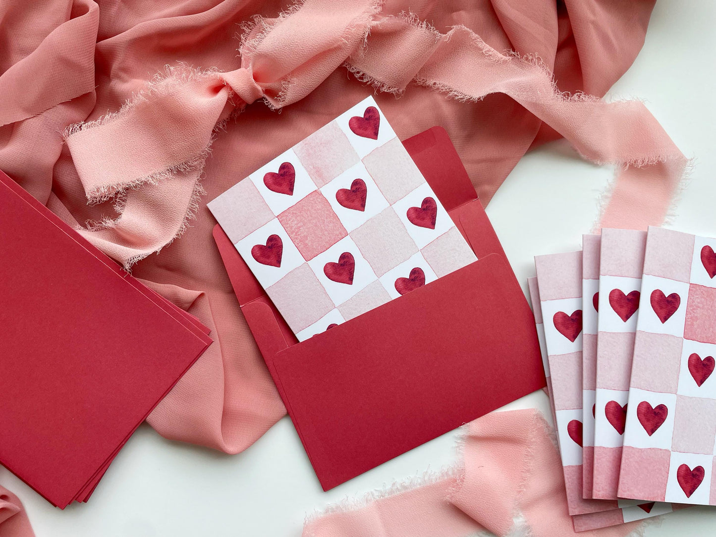 Checkered Hearts Valentine’s Card