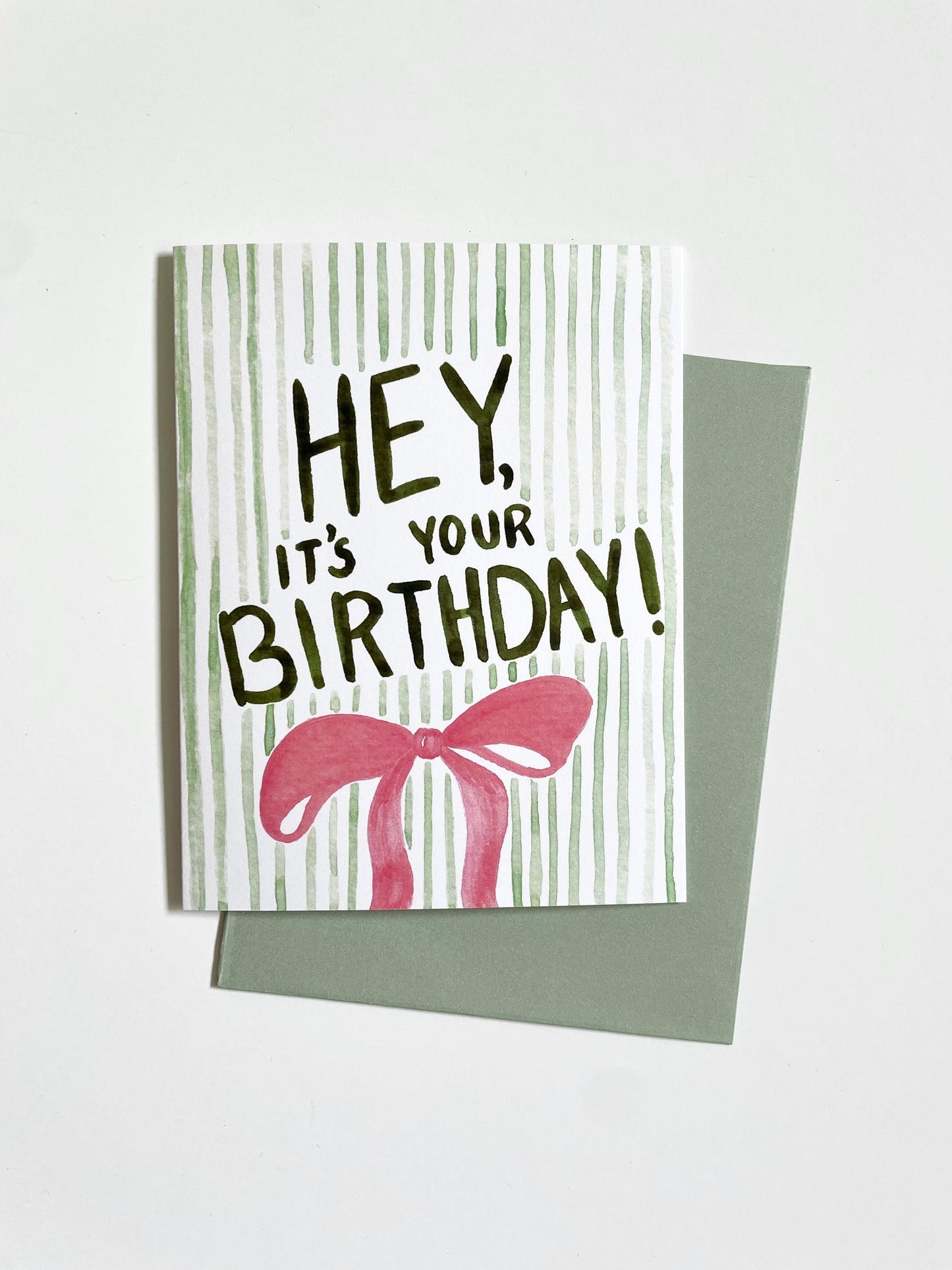 It’s Your Birthday Striped Bow Card