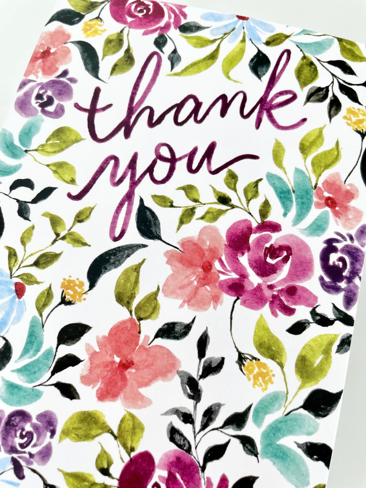 Thank You Floral Watercolor Card