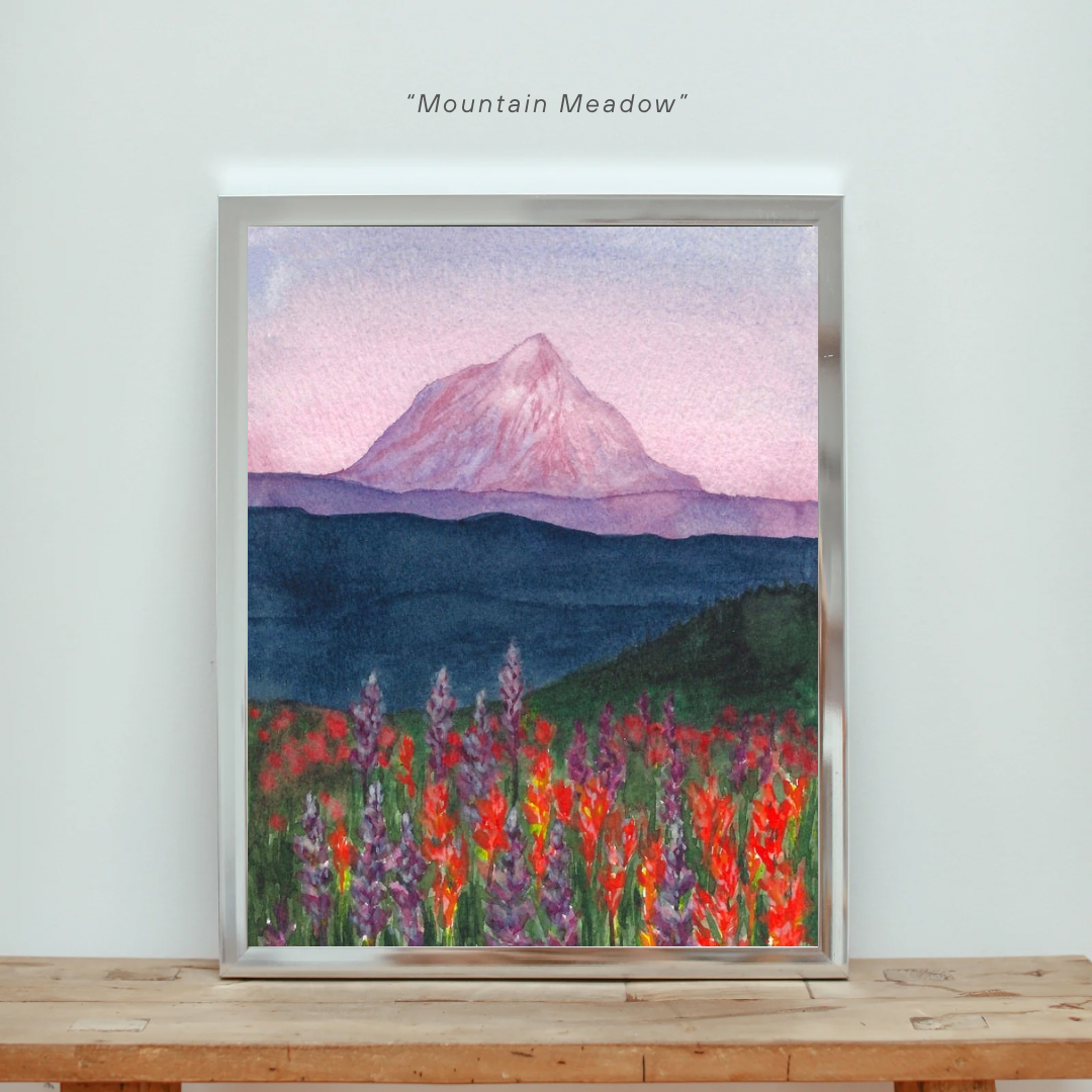 Mountain Meadow Watercolor Print