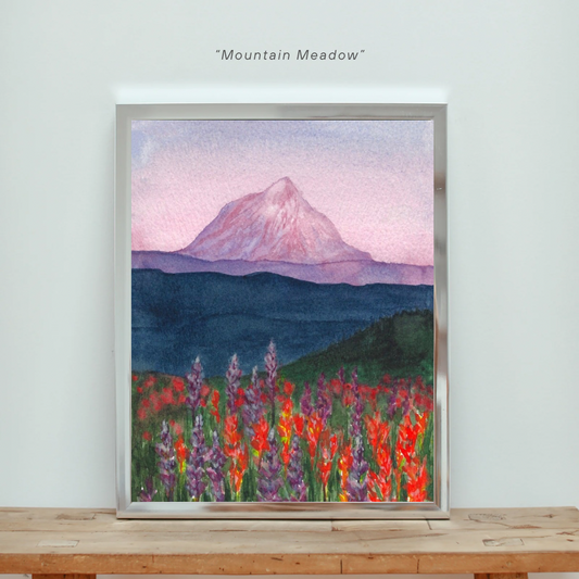 Mountain Meadow Watercolor Print