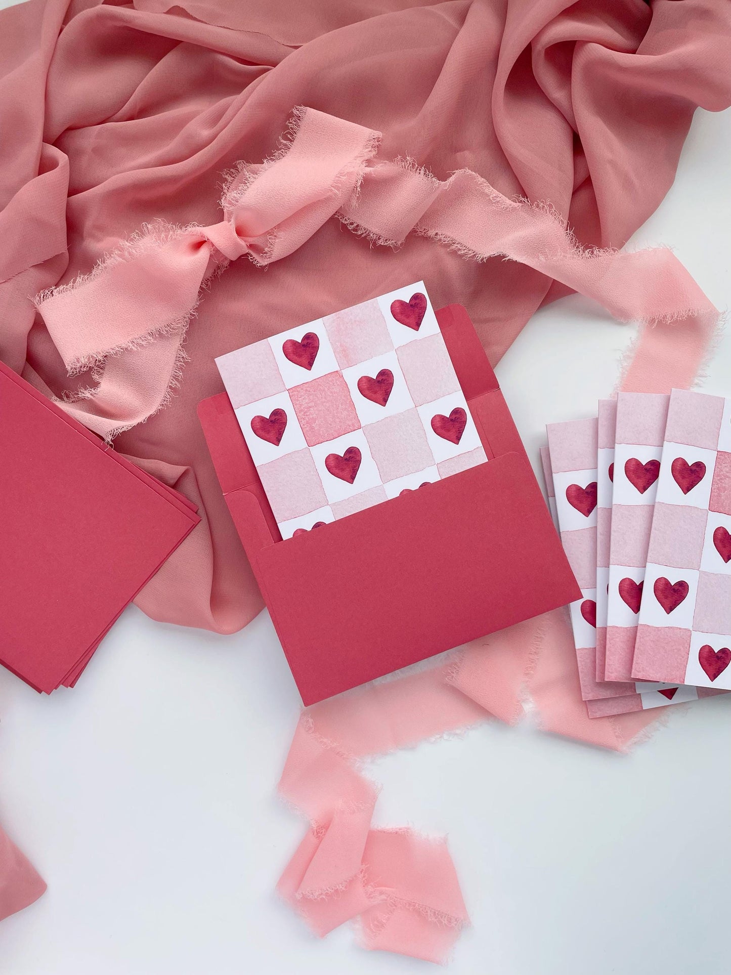 Checkered Hearts Valentine’s Card