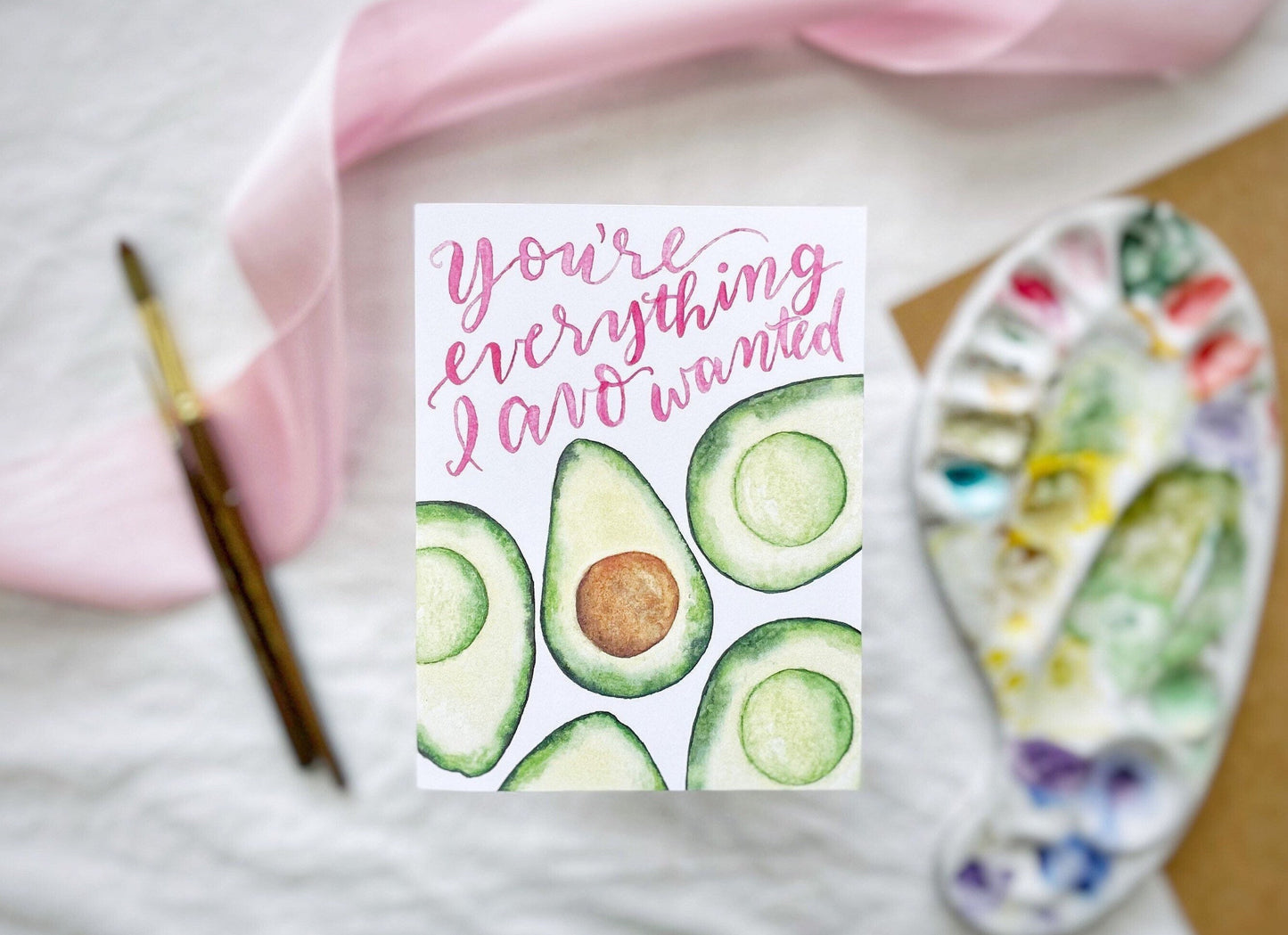 Avocado Watercolor Card