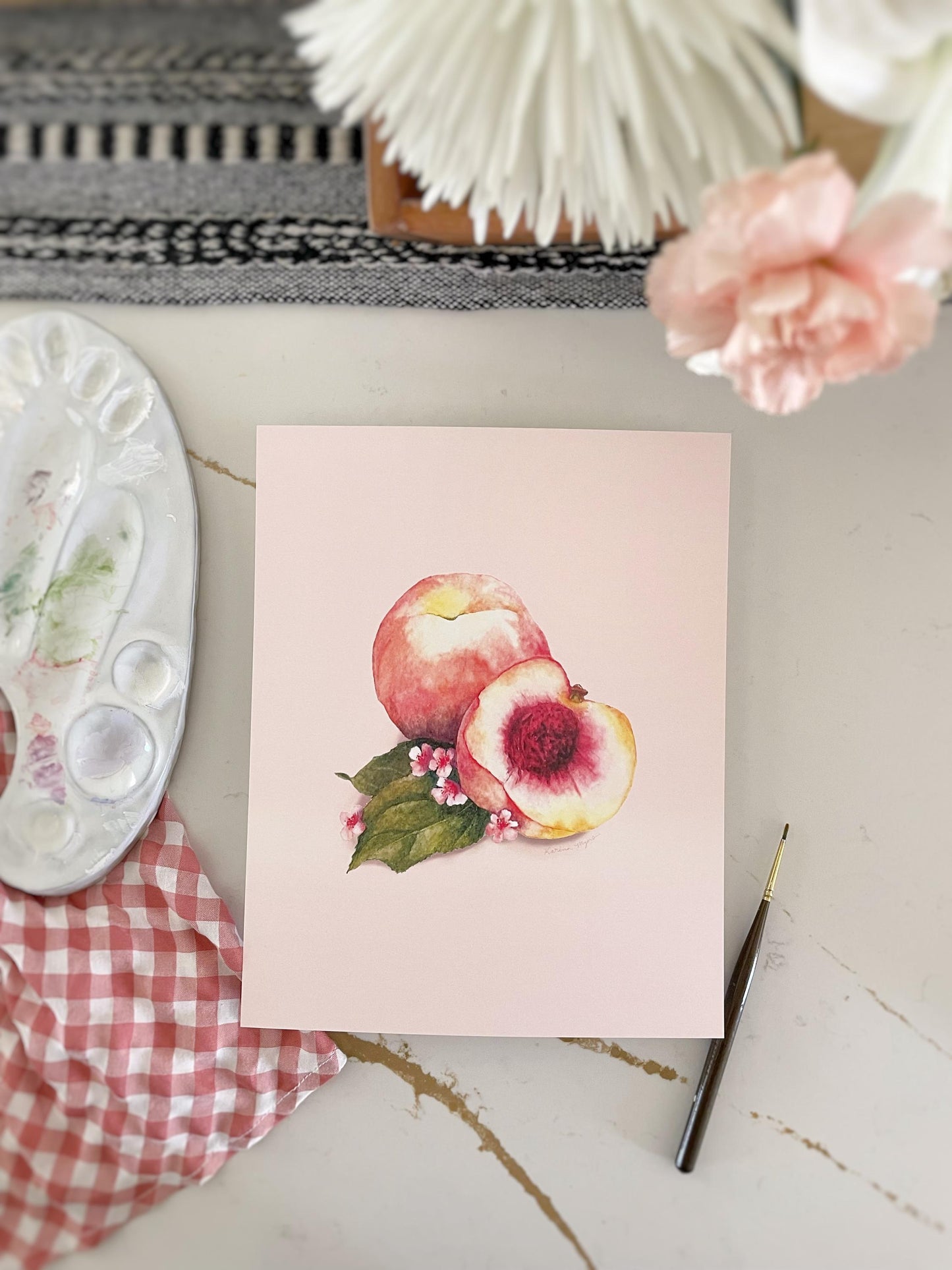 Peach Watercolor Art Print